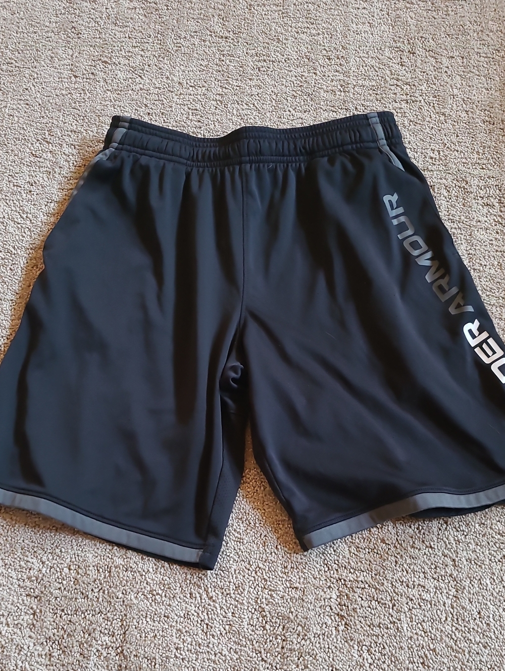 Under Armour Black Athletic Shorts with Gray Logo